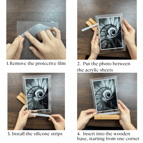 Customised Acrylic Frame Wooden Base - Mimoriva